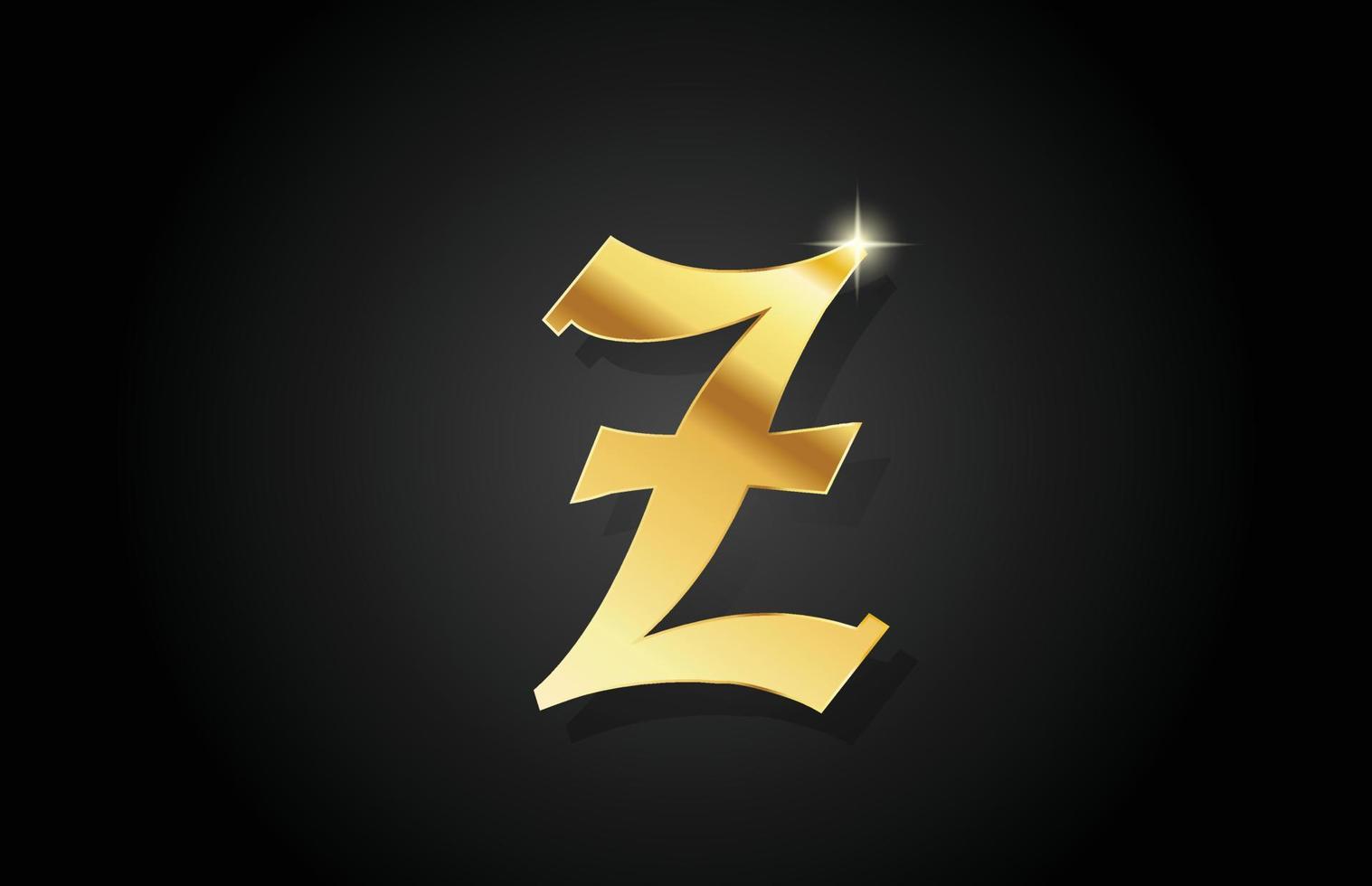 z Vintage Gold Alphabet Buchstaben Symbol Logo Design. kreative goldene vorlage für unternehmen vektor