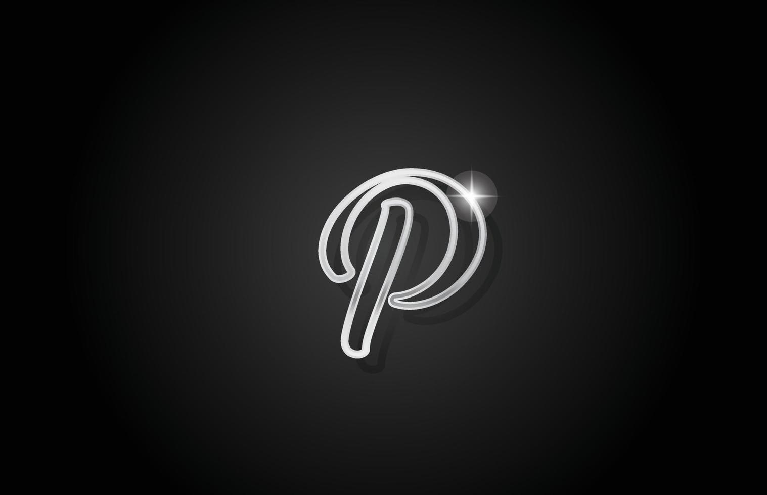 graue Linie p Alphabet Buchstabe Logo-Symbol. kreatives Design für Unternehmen und Unternehmen vektor