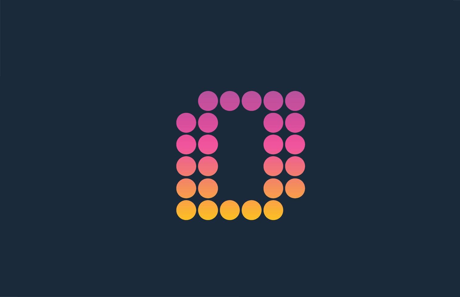 o rosa gelb gepunktetes Alphabet-Buchstaben-Logo-Icon-Design. kreative vorlage für geschäft und unternehmen vektor