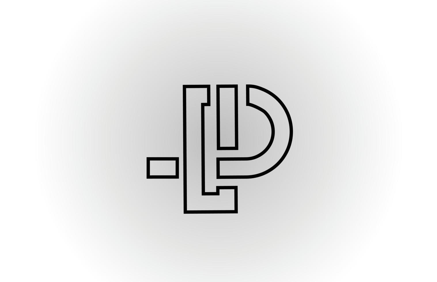 svart och vit p alfabetet bokstaven logotyp ikon design med linje. kreativ mall för företag och företag vektor