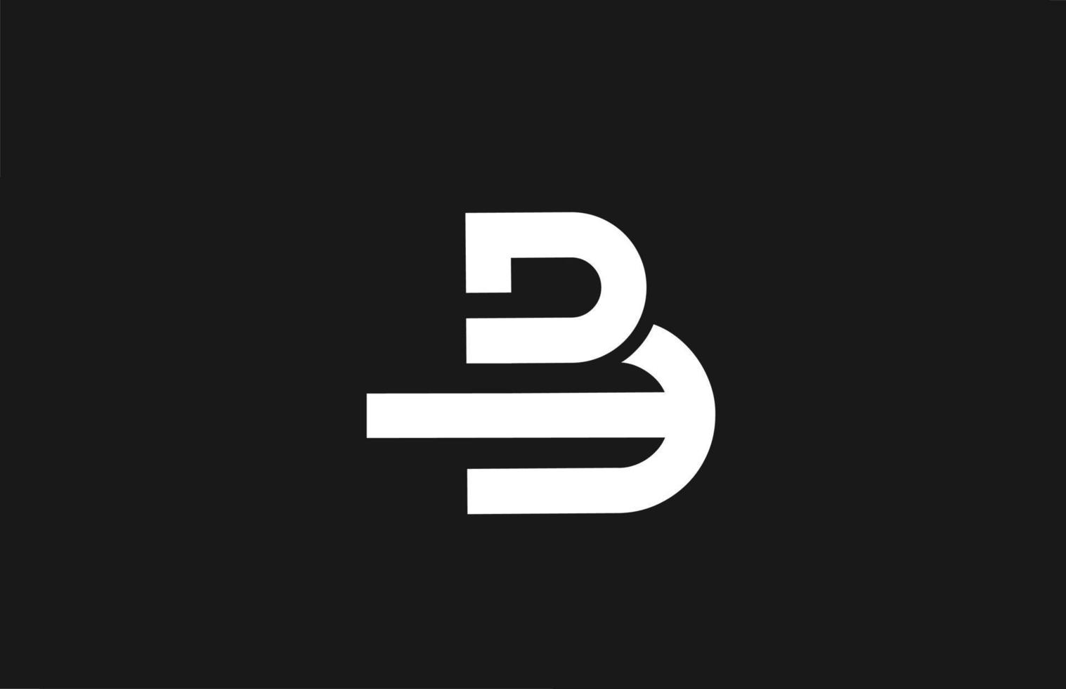 b-Alphabet-Buchstaben-Symbol-Logo mit Liniendesign. kreative vorlage für geschäft und unternehmen in weiß und schwarz vektor
