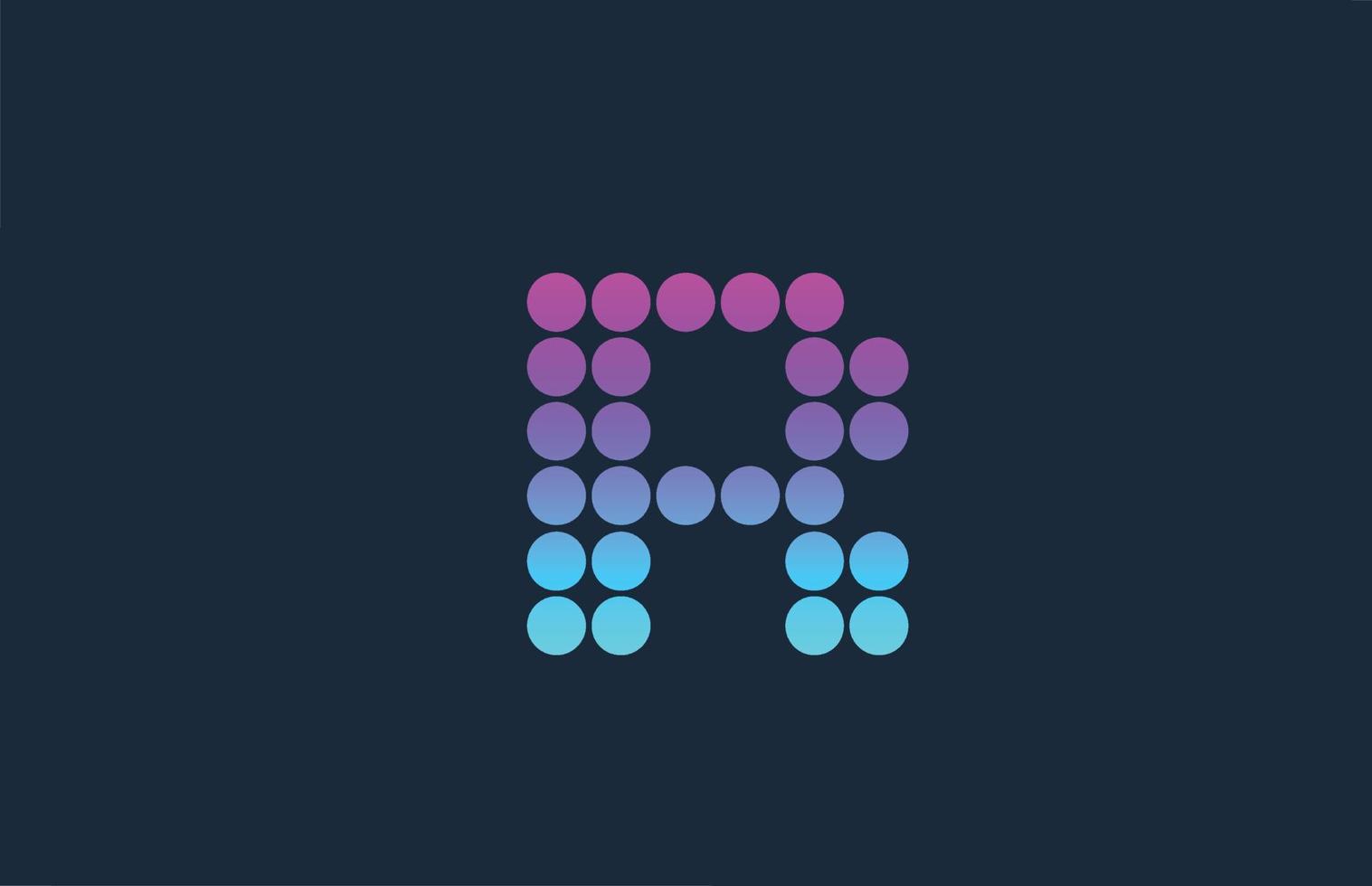 prick r rosa blå alfabetet bokstaven logotyp ikon design. kreativ mall för företag och företag vektor