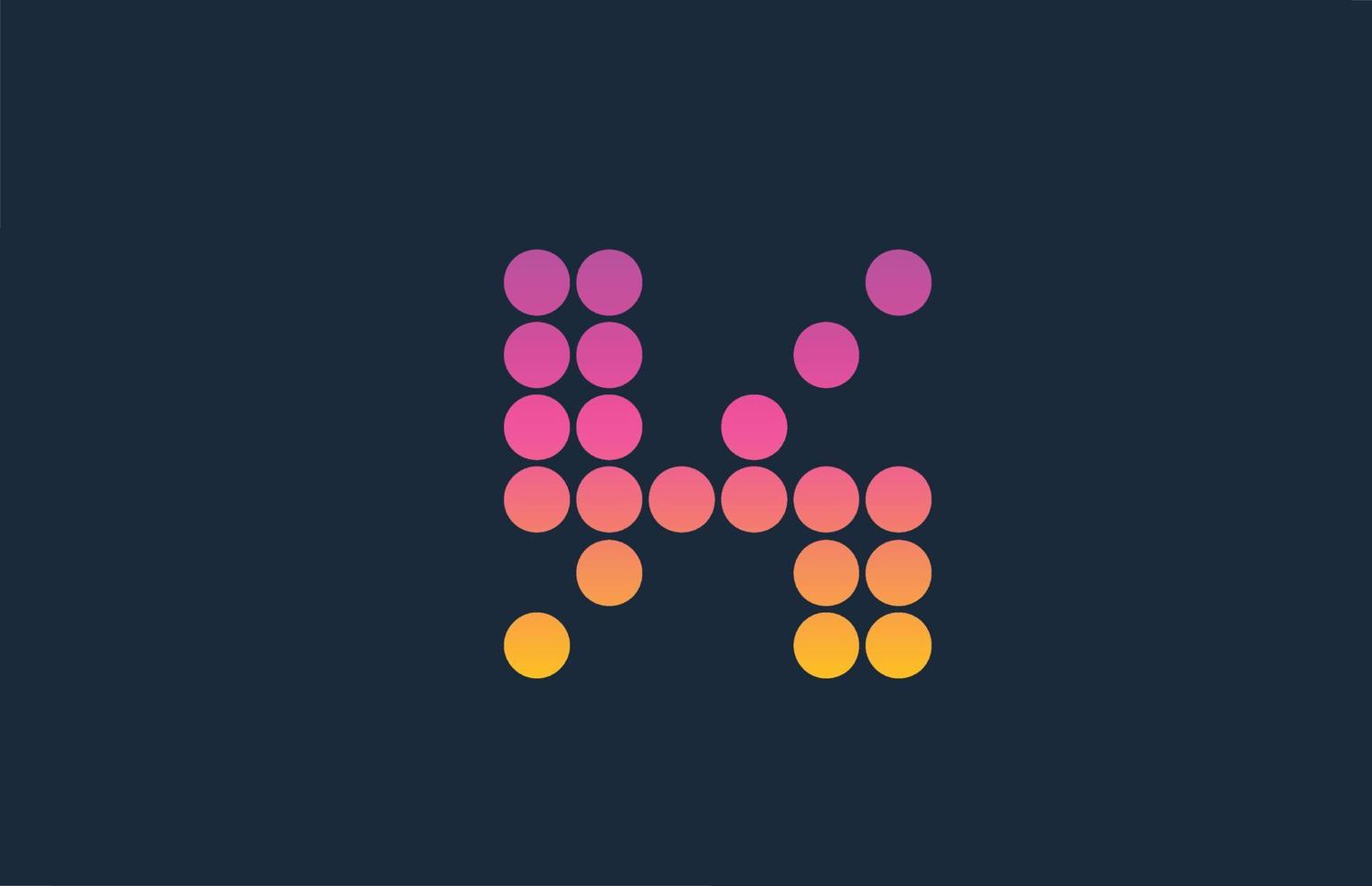 x rosa gul prickade alfabetet bokstavslogotyp ikon design. kreativ mall för företag och företag vektor