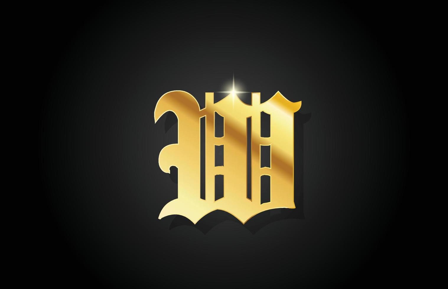 w Vintage Gold Alphabet Buchstaben Symbol Logo Design. kreative goldene vorlage für unternehmen vektor