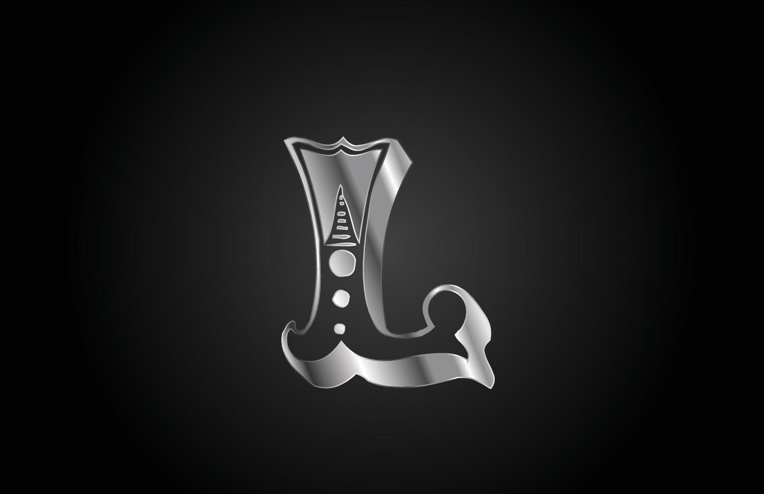 l vintage metall alfabetet bokstavsikon logotyp. kreativ design för företag eller företag vektor