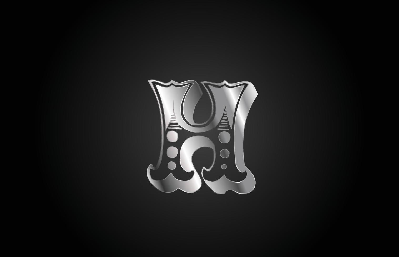 h Vintage-Metall-Alphabet-Buchstaben-Symbol-Logo. kreatives Design für Unternehmen oder Unternehmen vektor