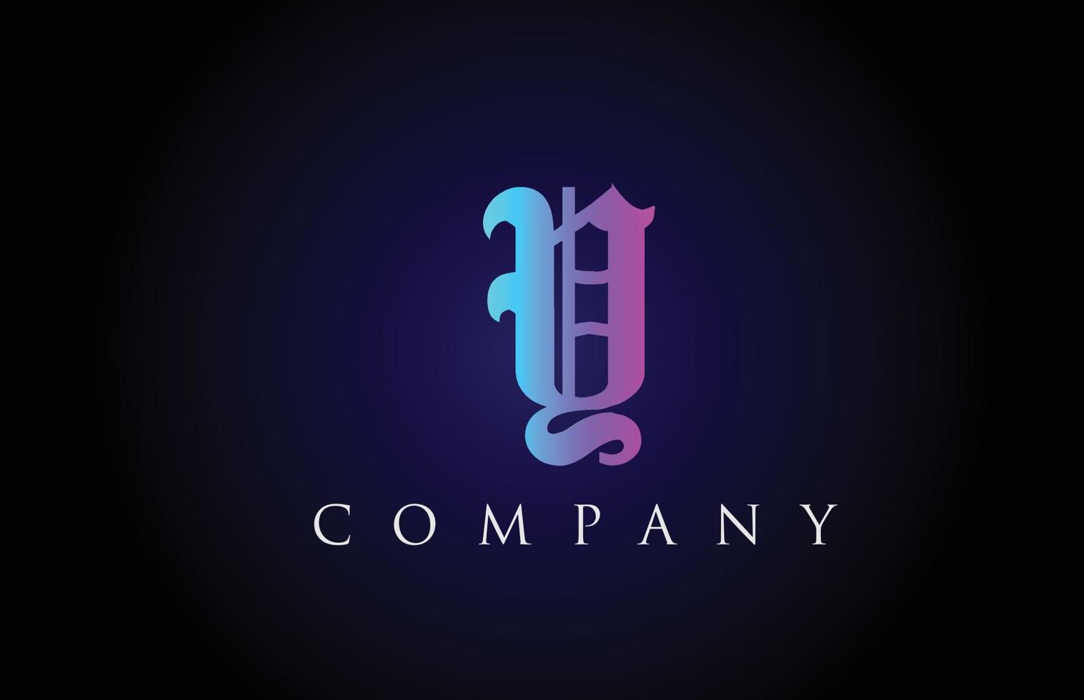 y vintage rosa blå bokstav alfabet design. kreativ logotyp ikon mall för företag och företag vektor