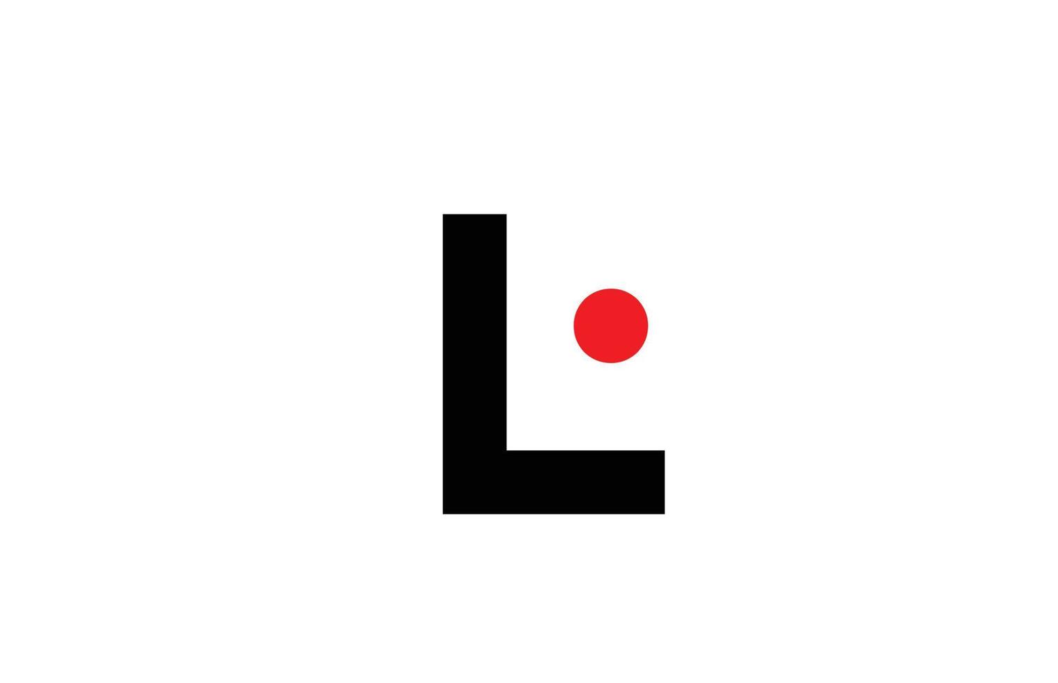 svart vit l alfabetet bokstaven logotyp ikon design. kreativ mall för företag och företag vektor