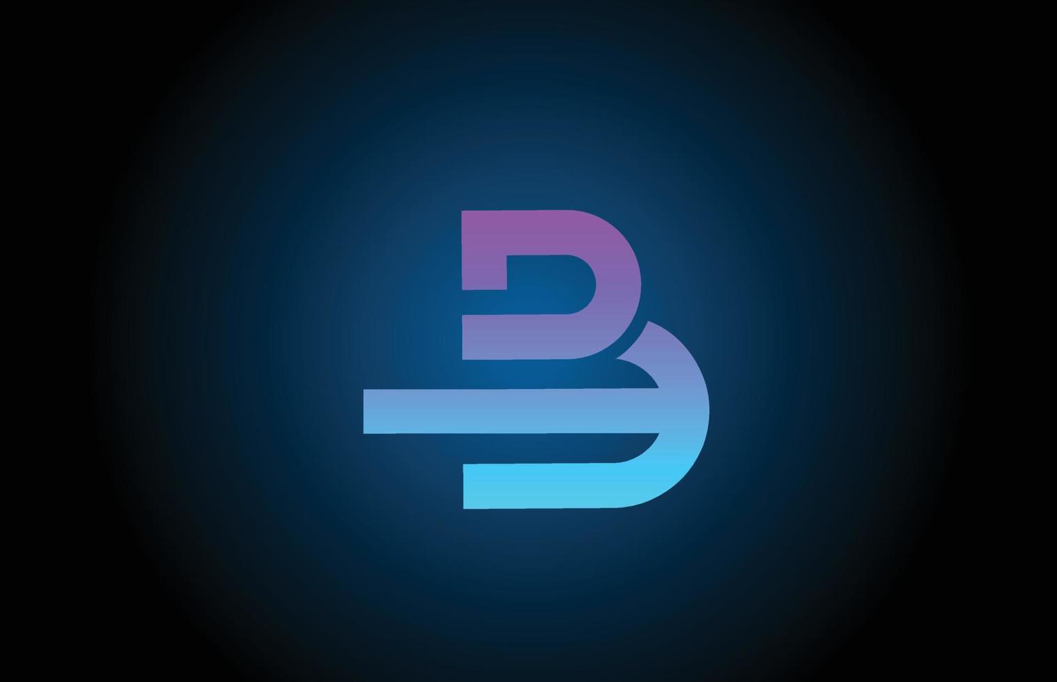 b blå alfabetet bokstavslogotypikon med linjedesign. kreativ mall för företag och företag vektor