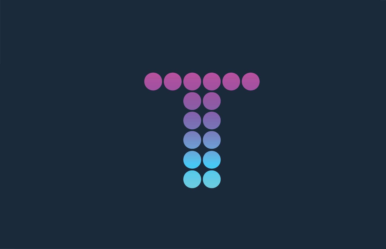 dot t rosa blå alfabetet bokstaven logotyp ikon design. kreativ mall för företag och företag vektor