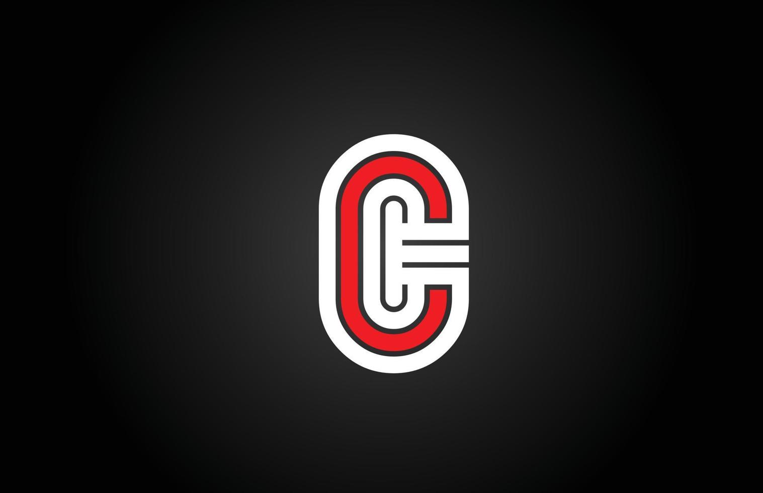 linje c alfabetet bokstaven logotyp ikon. kreativ designmall för företag och företag i vitt och svart vektor