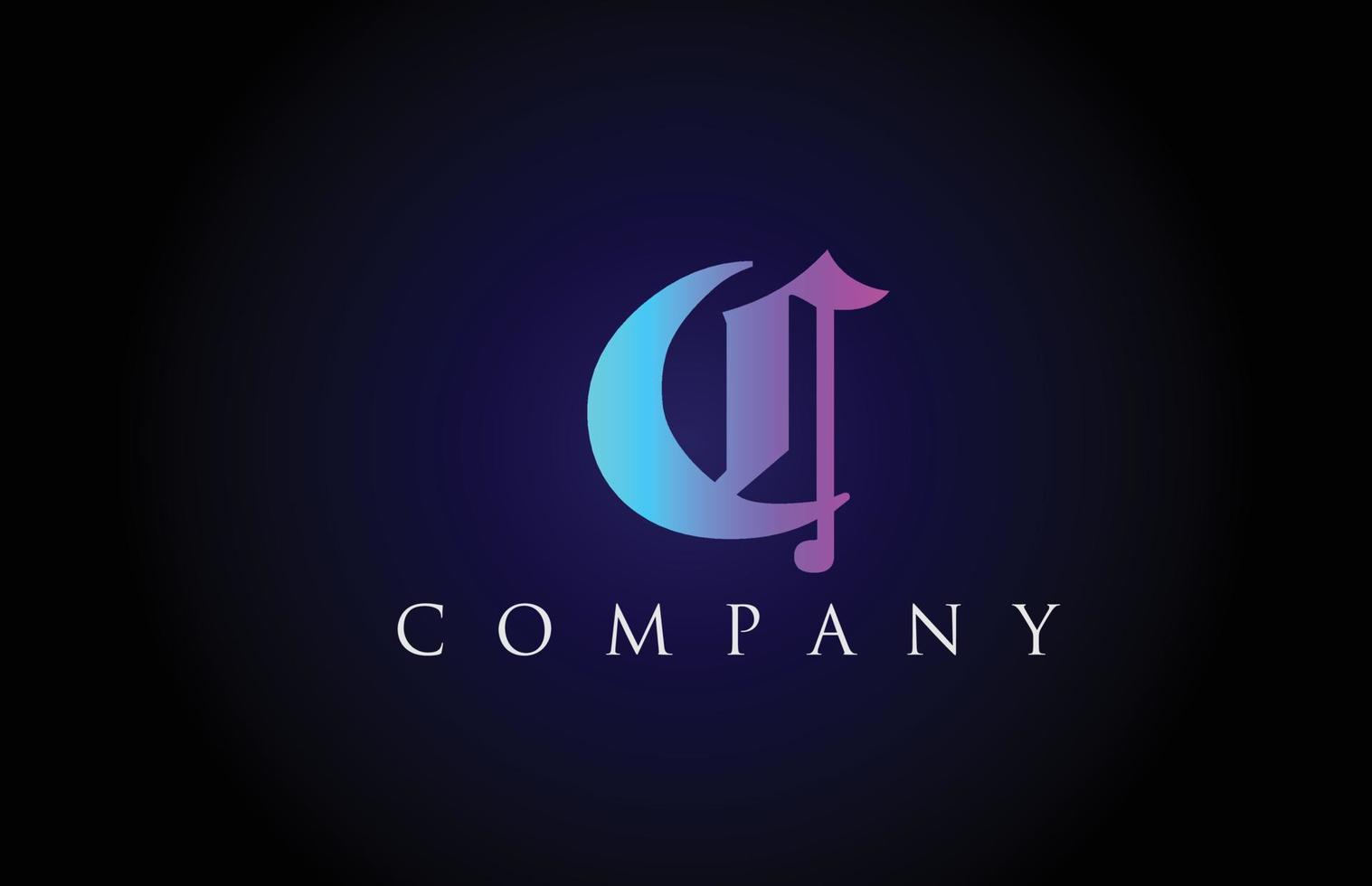 c Vintage rosa blauer Buchstabe Alphabet Design. kreative Logo-Icon-Vorlage für Unternehmen und Unternehmen vektor