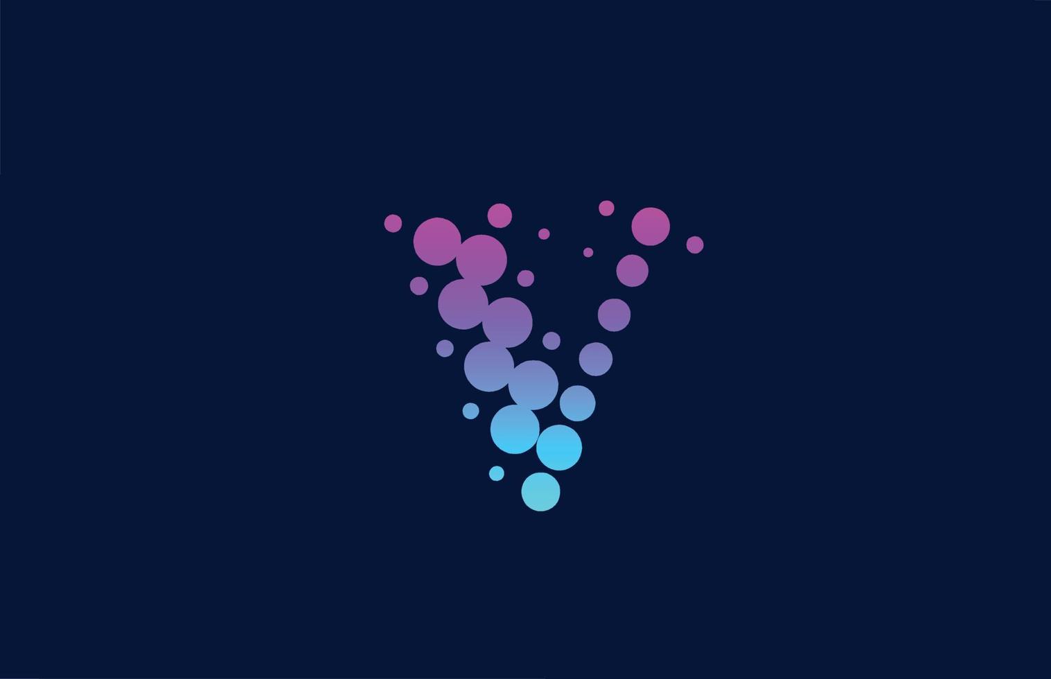 v dot alfabetet bokstaven logotyp ikon design. kreativ mall för företag och företag i rosa blå färger vektor