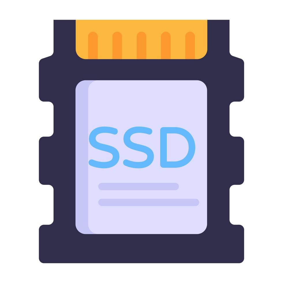 eine trendige flache ikone des ssd-speichers vektor