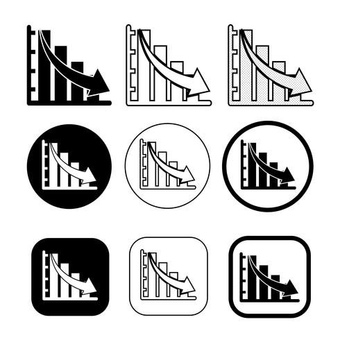 Enkel uppsättning diagram och grafikikon vektor