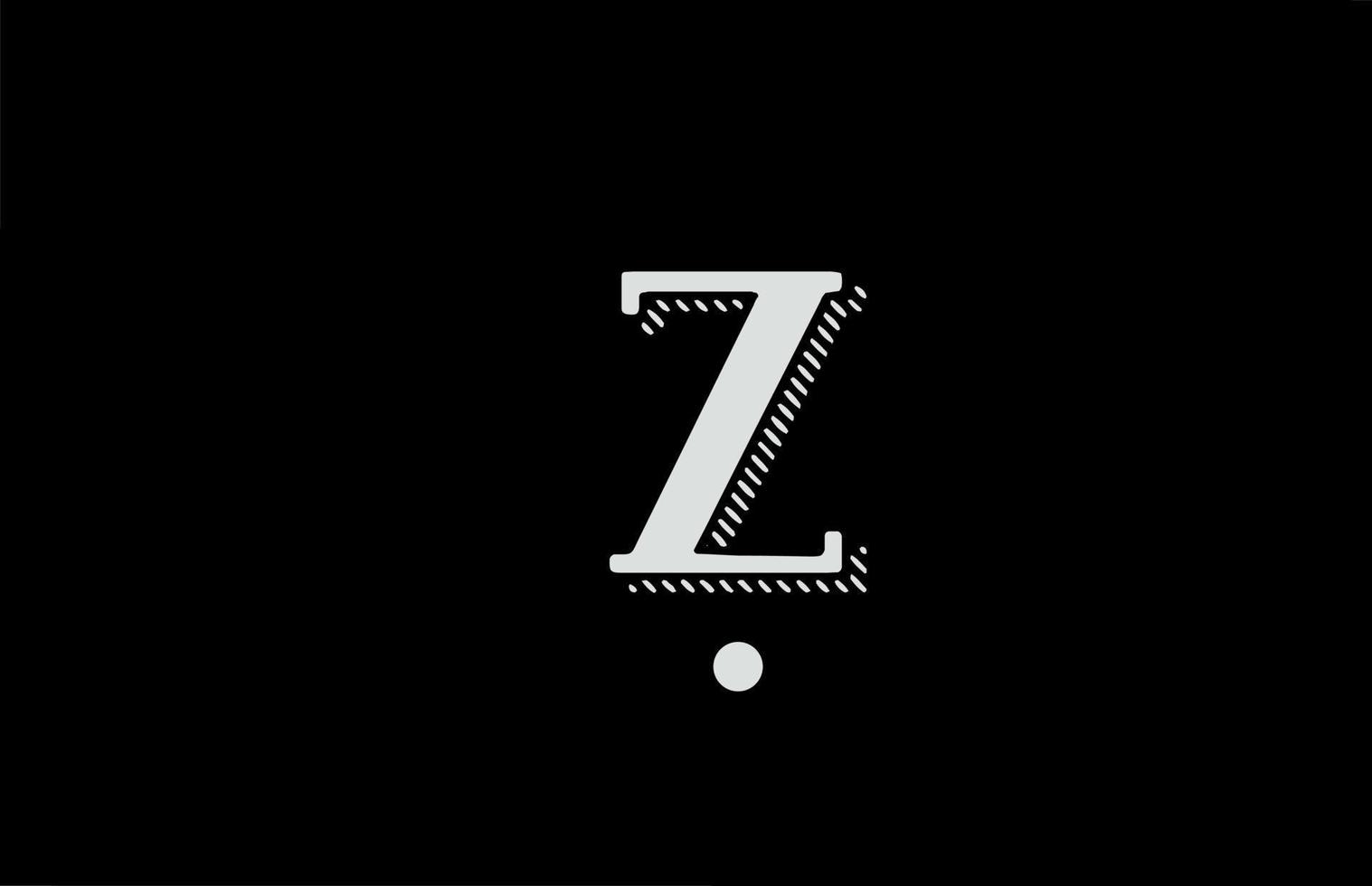 z svart och vitt alfabetet bokstavsikon logotyp. design för företag eller företag vektor