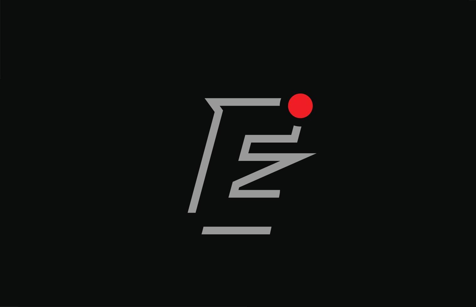 E Schwarz-Weiß-Alphabet-Buchstaben-Logo-Icon-Design mit rotem Punkt. kreative Vorlage für Unternehmen und Unternehmen vektor