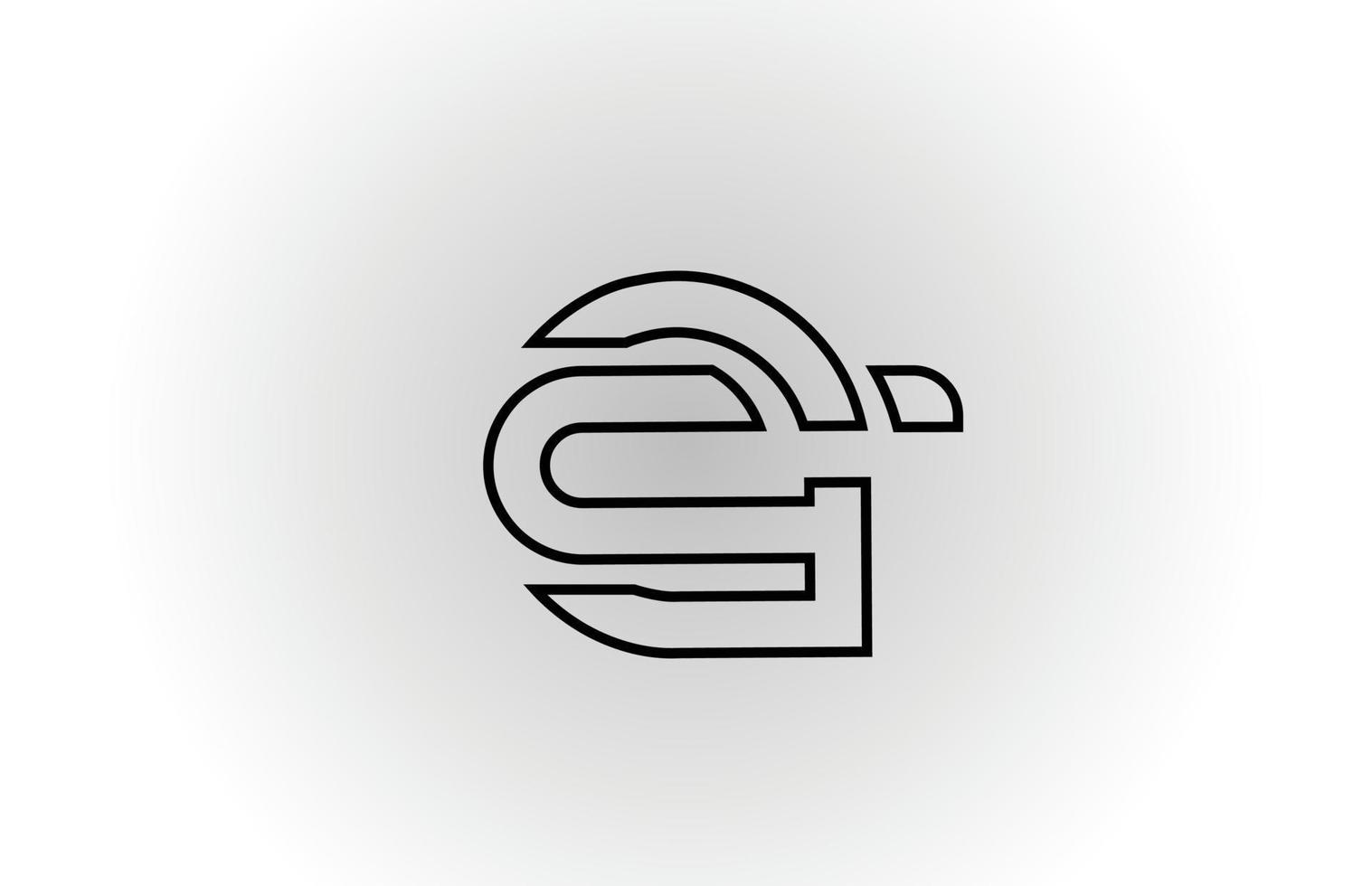 svart och vitt g alfabetet bokstaven logotyp ikon design med linje. kreativ mall för företag och företag vektor