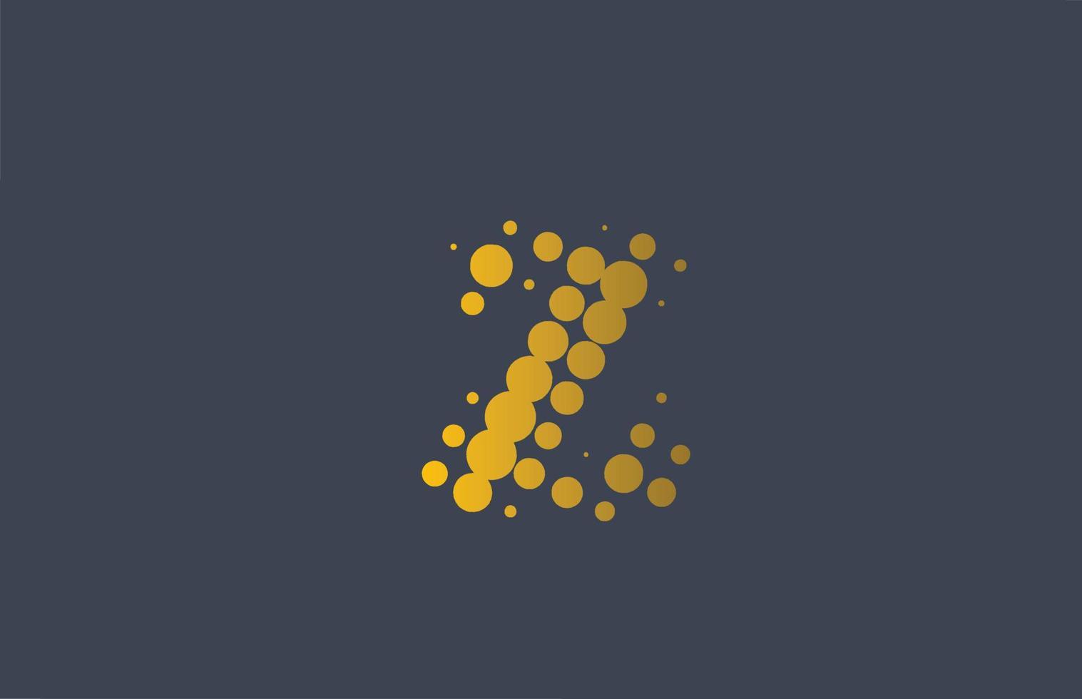gelb gepunktetes z-Alphabet-Buchstaben-Logo-Icon-Design. kreative vorlage für unternehmen und unternehmen mit punkten vektor