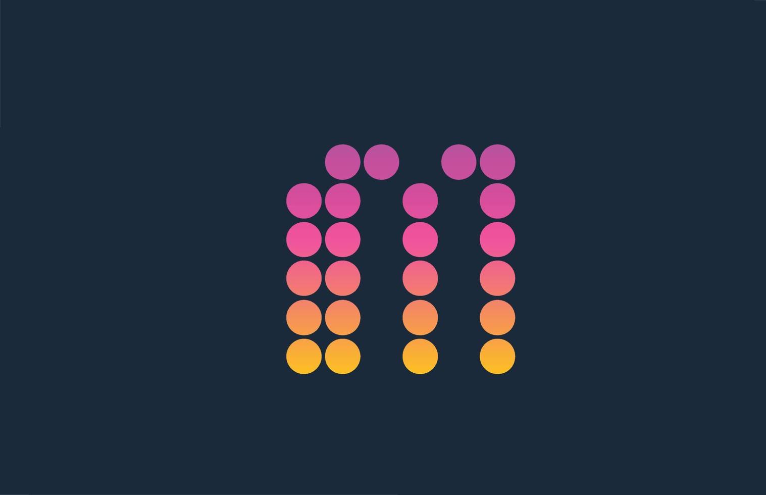 m rosa gelb gepunktetes Alphabet Buchstabe Logo Icon Design. kreative vorlage für geschäft und unternehmen vektor