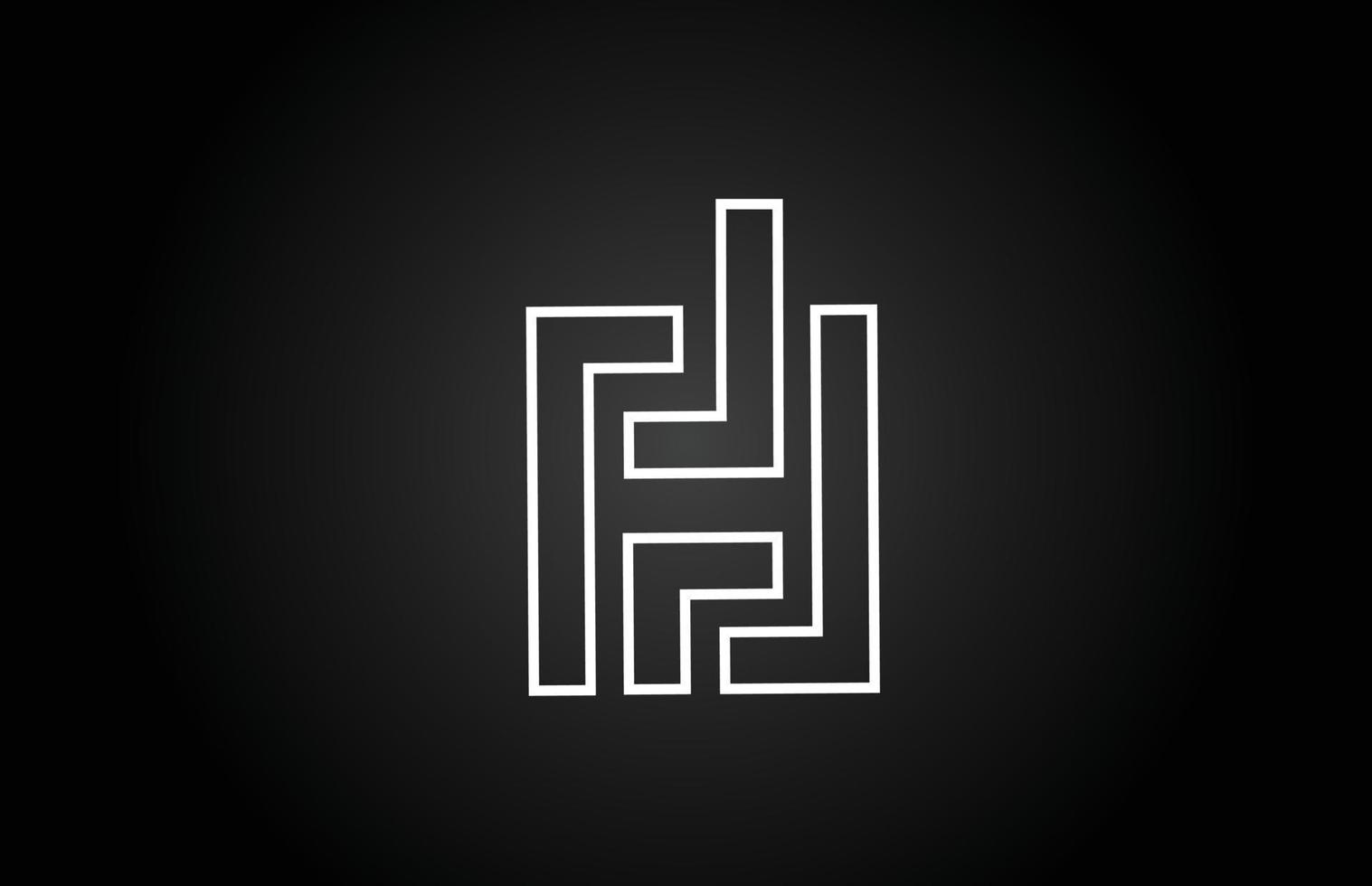 Linie h Schwarz-Weiß-Alphabet-Buchstaben-Logo-Icon-Design. kreative Vorlage für Unternehmen und Unternehmen vektor