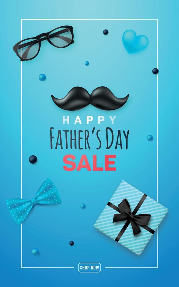 Happy Fathers Day Sale Banner. vektor