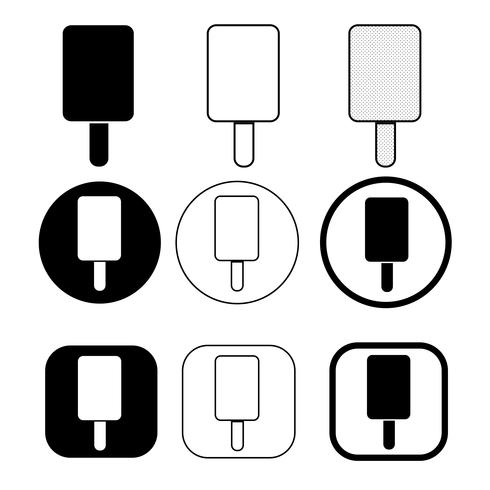 Reihe von einfachen Eis-Symbol vektor