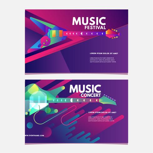 Illustrations-Musik-Festival-Plakat oder Fahnen-bunte Schablone vektor