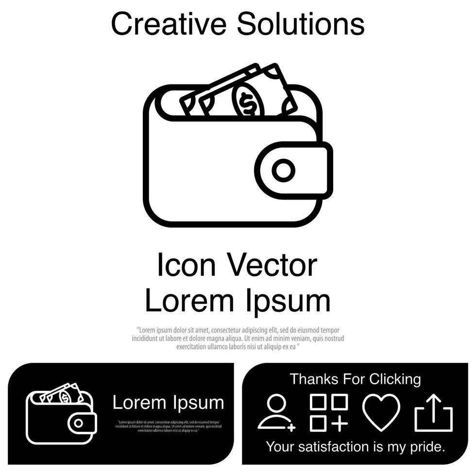 Geldbeutel-Icon-Vektor eps 10 vektor