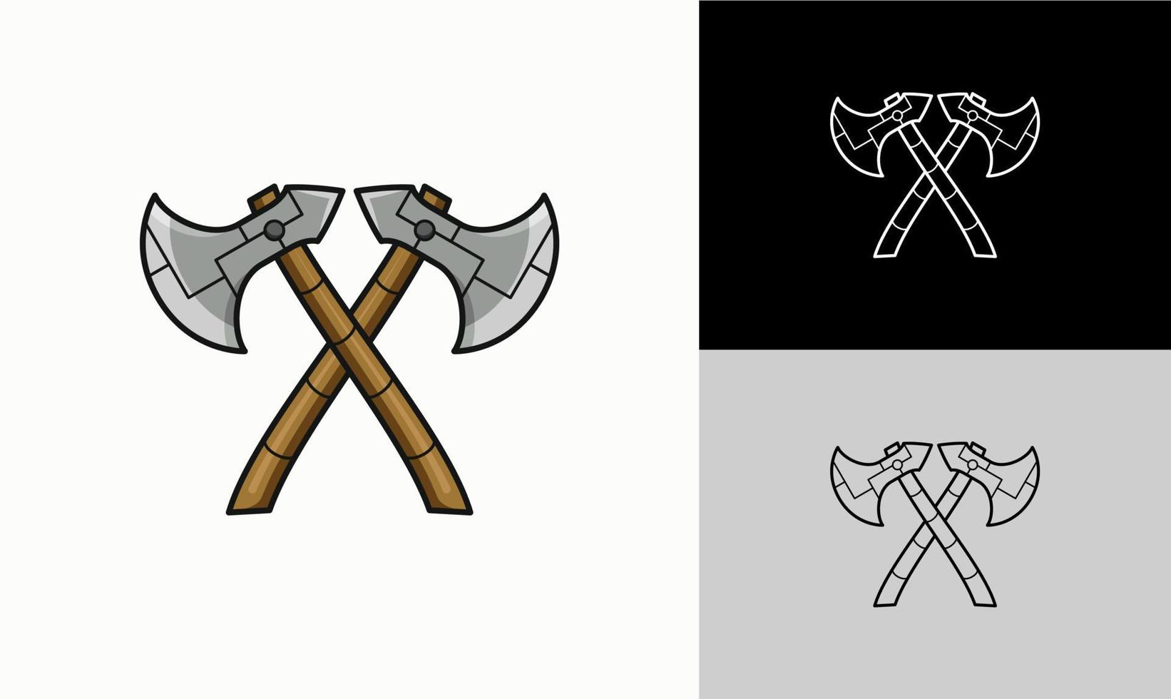 krigsyxans logotyp från modern tid är lämplig för esport-logotyper. vektor yxa logotyp.