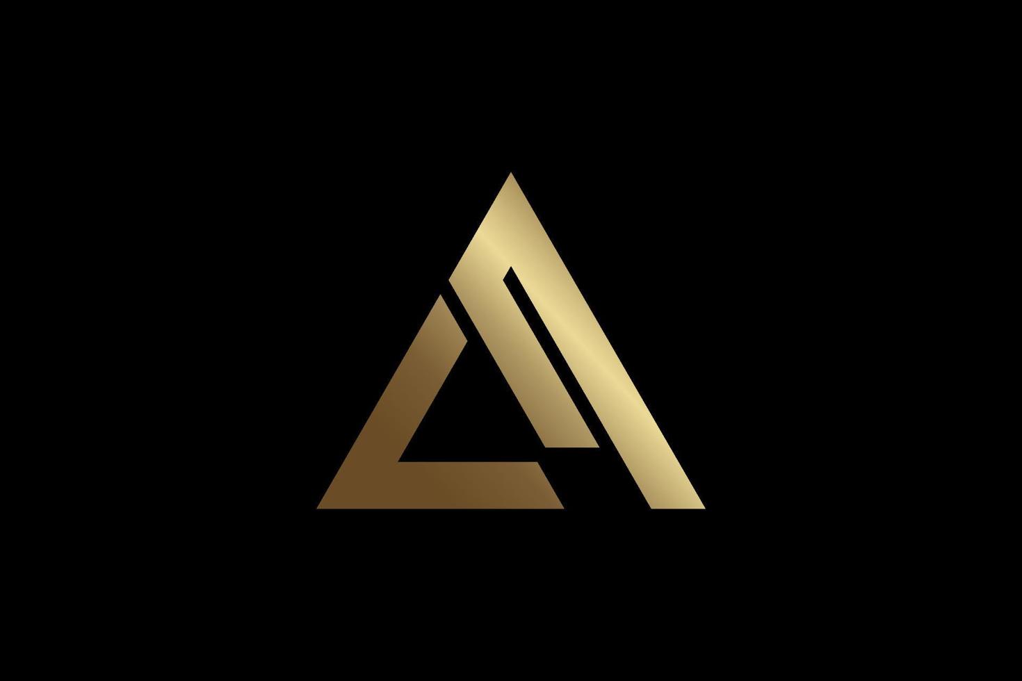 goldenes dreieck abstraktes logo vektor