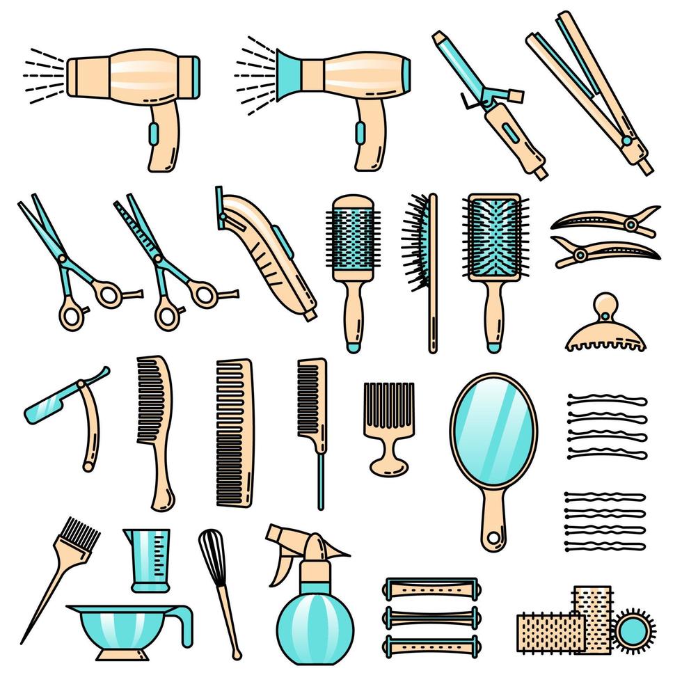 Beauty-Icons-Set - Friseursalon-Pack. Vektor-Illustration vektor