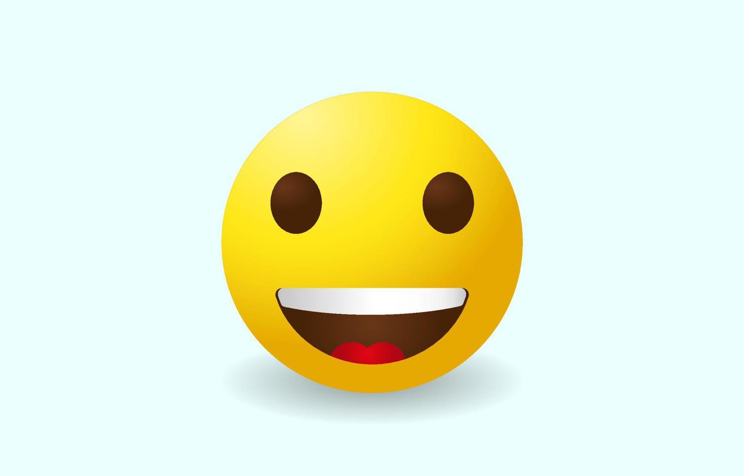 skratta emoji tecknat ansikte vektor