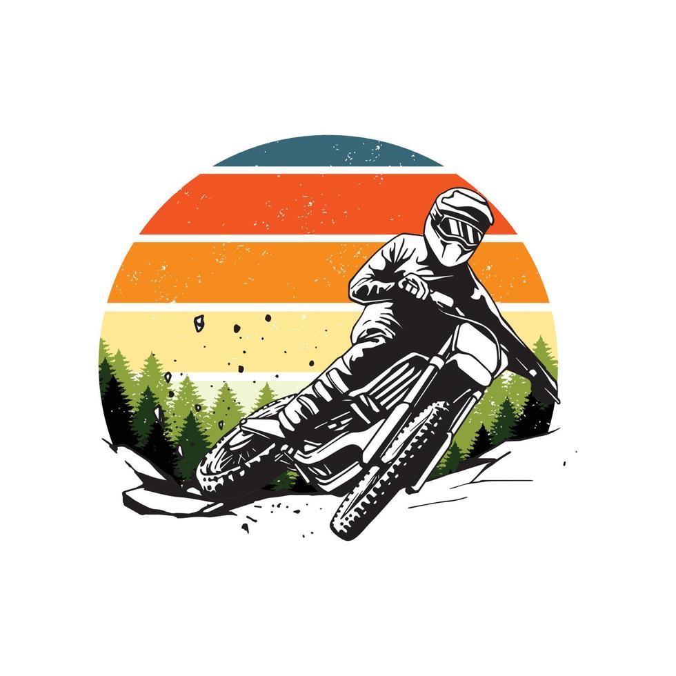 motocrosskonstverk för t-shirtdesign vektor