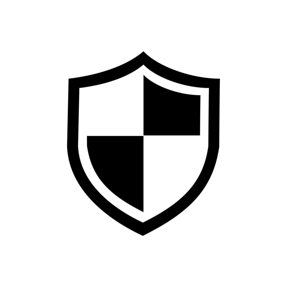 Schild Vektor flaches Symbol, Silhouette. Guard-Logo.