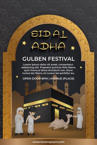 Plakat modernes Design Eid Mubarak Vorlage vektor
