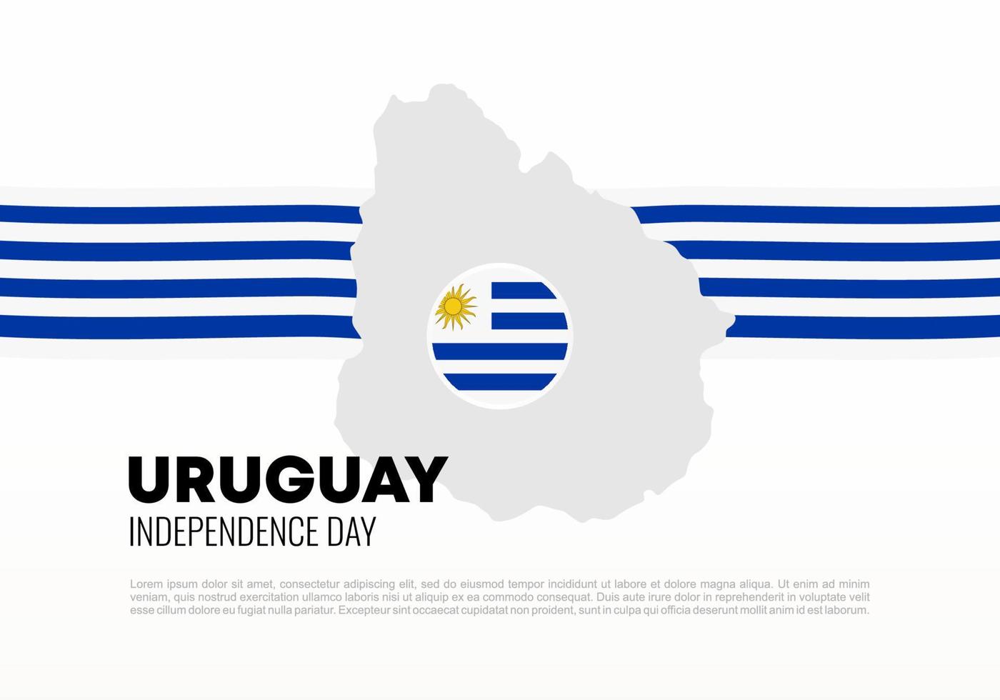 Uruguays självständighetsdag bakgrund för firandet den 25 augusti. vektor