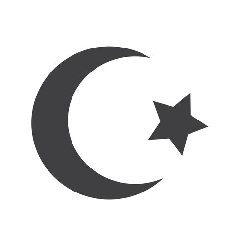 Symbol der sichelförmigen Ikone des Islamsterns vektor