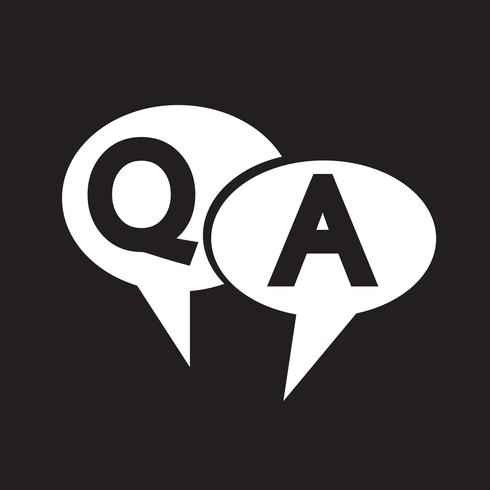 QA-symbol, Fråga svarikon vektor