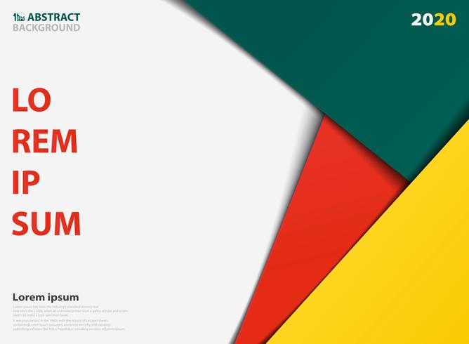 Zusammenfassung farbige Schablone für Darstellung des geometrischen Überschneidungshintergrundes. Verzierung im Design des grünen orange Gelbs, für Anzeige, Plakat, Darstellungsgrafik. vektor