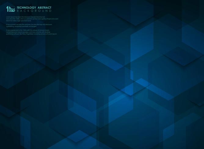 Blauer futuristischer Hexagonmusterhintergrund der Spitzentechnologie. Abbildung Vektor eps10