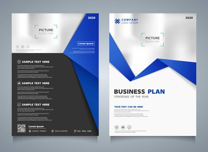 Abstrakte Geschäftsbroschüre des blauen Schablonenplanhintergrundes. Sie können für die moderne Präsentation von Broschüre, Anzeige, Flyer verwenden. vektor
