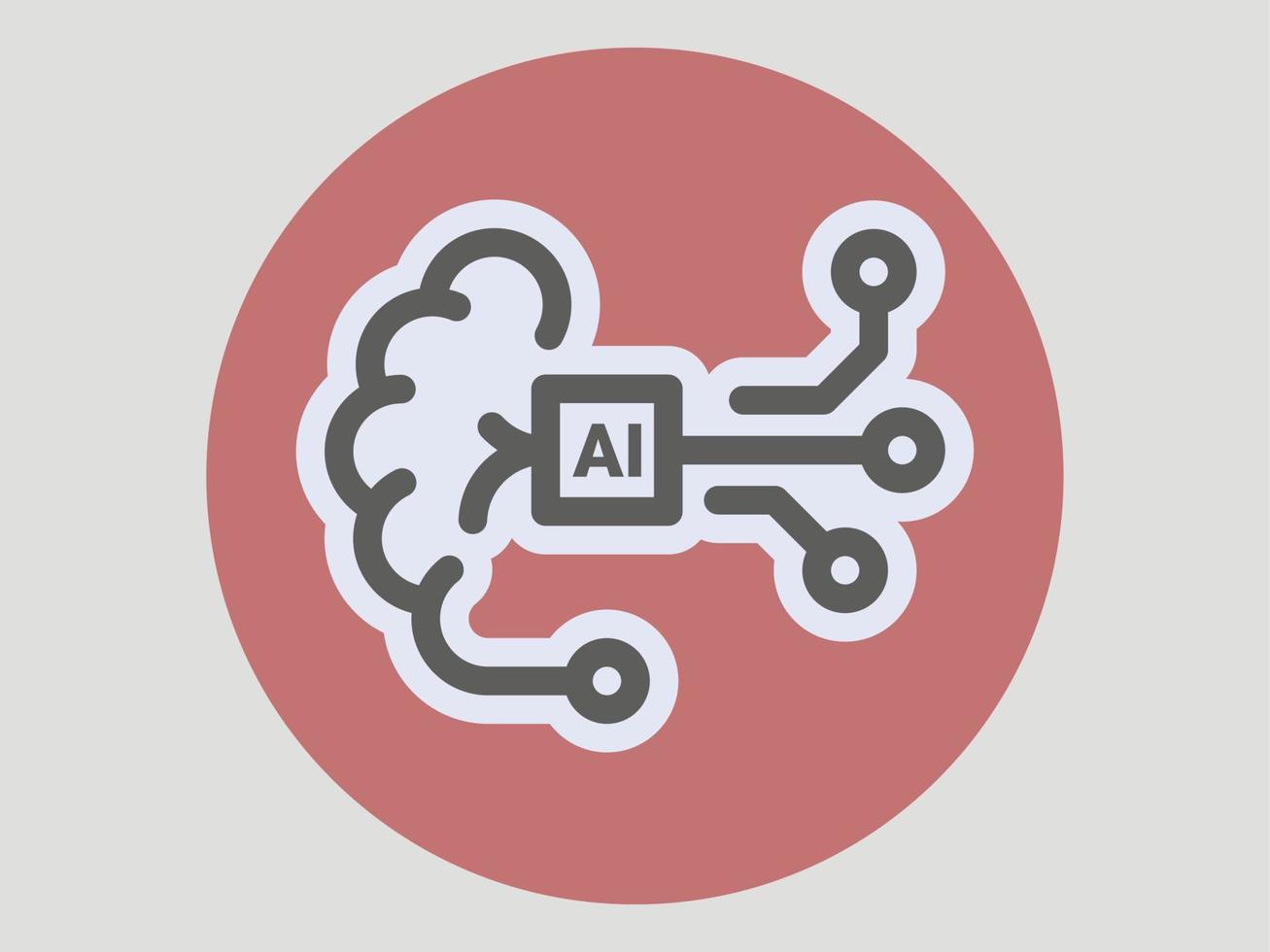 Vektorsymbol. illustration zu einem thema, das künstliche intelligenz entwickelt. Computertechnologie des Gehirns vektor