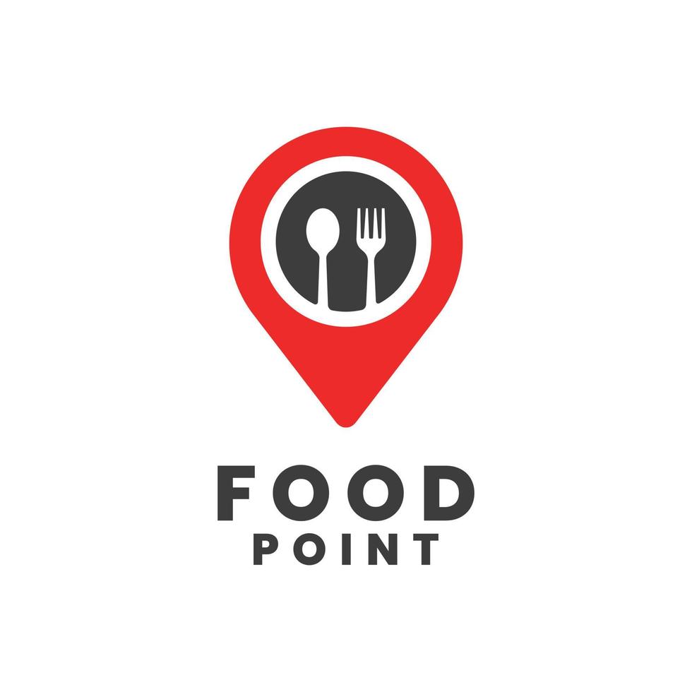 food point logotyp, symbol och ikon mall. vektor för att visa var matsäljaren befinner sig.