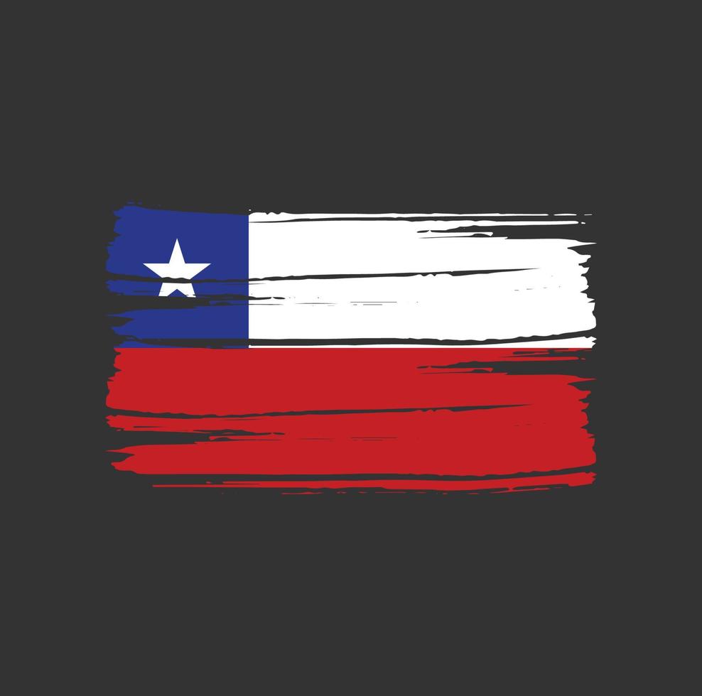 chile flagga penseldrag vektor