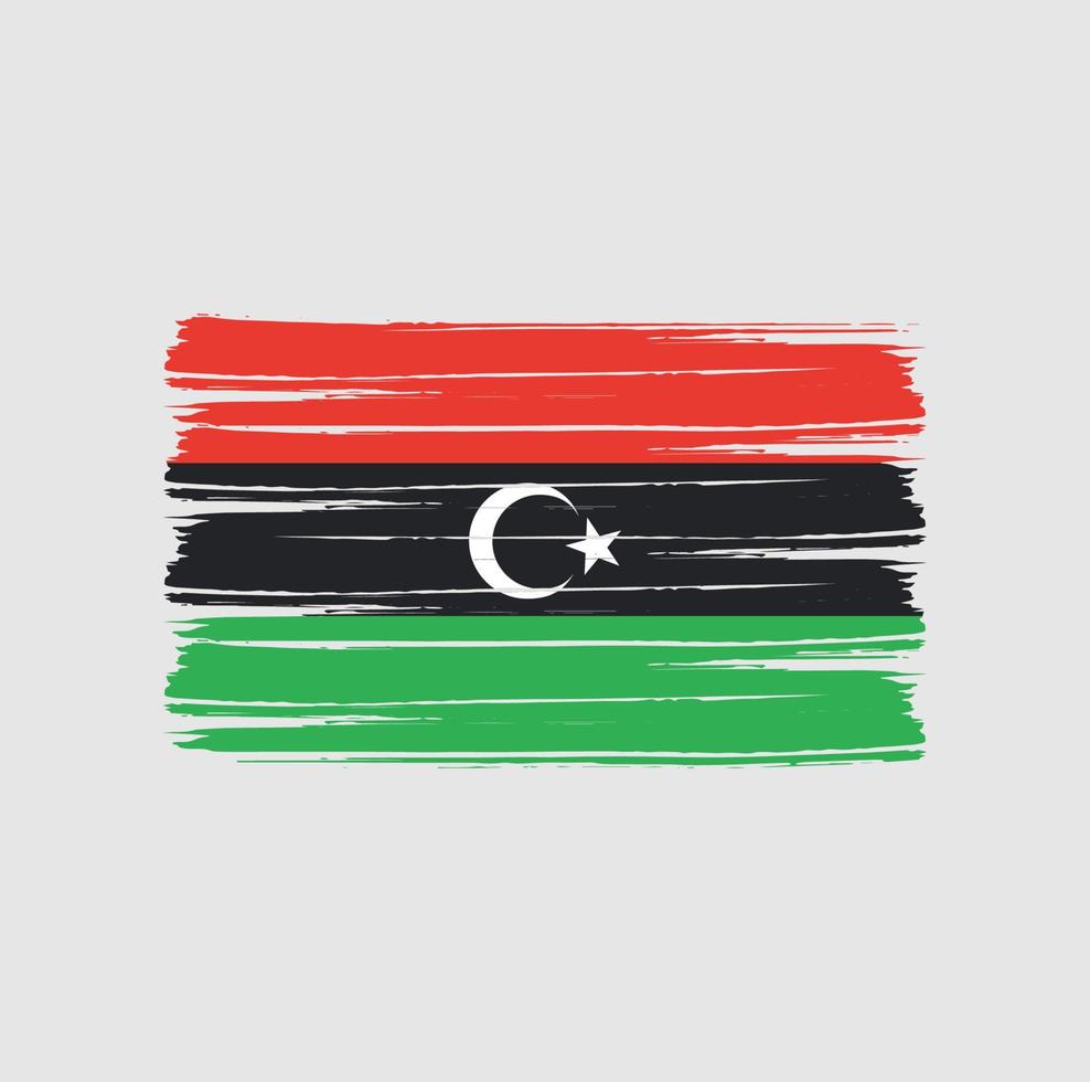 Libyen Flaggenpinsel vektor