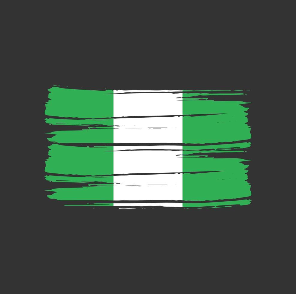 nigerias flagga penseldrag vektor