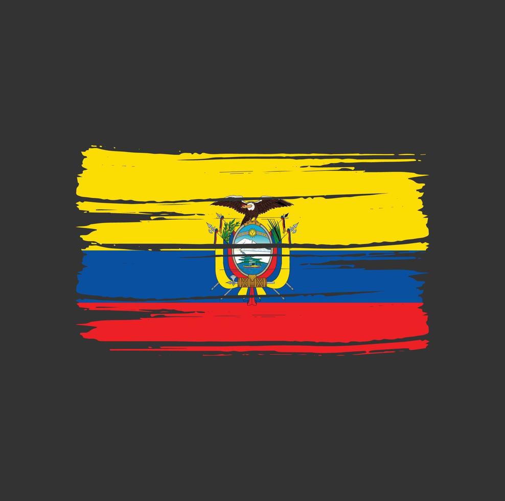 ecuador flag pinselstriche vektor