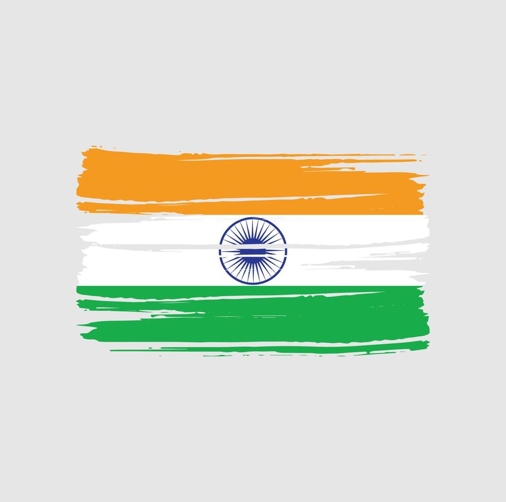 Indien flagga penseldrag vektor