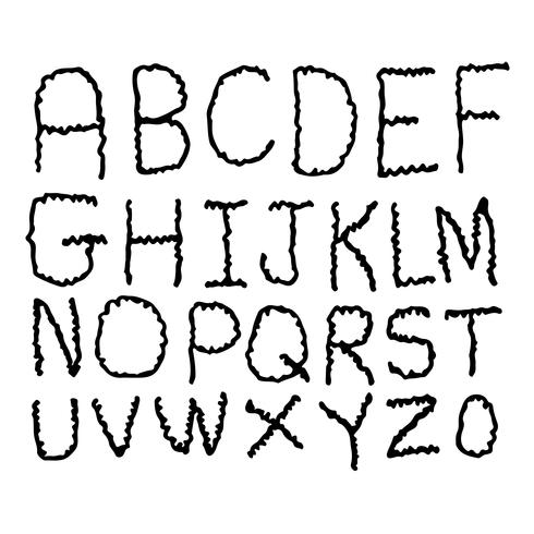 Hand Zeichnen Schriftart vektor